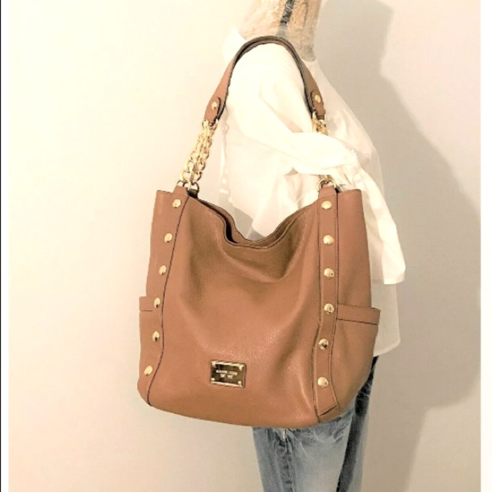 Michael Kors Delancy Leather Shoulder Tote Bag